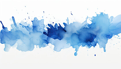 Abtract blue brush spots on clear white background - obrazy, fototapety, plakaty