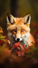 Fototapeta premium Fox, Minimalistic Professional Portrait, Generative AI 