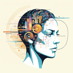 Artificial intelligence technology vector concept.