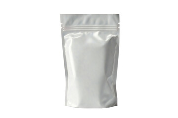 a white plastic pouch on a transparent background