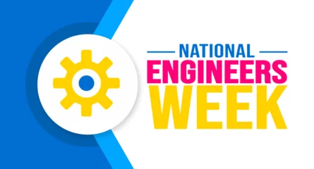 Foto op Plexiglas February is National Engineers Week background template. Holiday concept. background, banner, placard, card, and poster design template with text inscription and standard color. vector illustration. © Neelrong