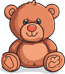 Cute cartoon teddy bears on white background icon vector