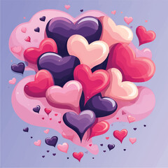 Cute valentines days wishes on pink and purple background