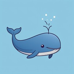 Kawaii Blue Whale: Simple and Elegant App Icon
