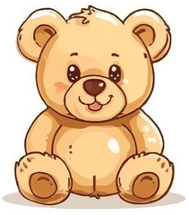Obraz na płótnie Canvas Cute cartoon teddy bears on white background icon vector