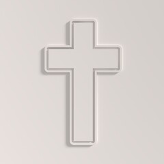 Christian cross. Religion concept illustration. 3D render