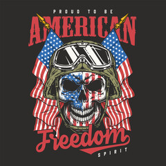 American soldier colorful vintage poster