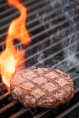 carne grelhada no broiler suculenta sabor fogo saboroso grelhado hamburguer bovino, grelha, braai,...