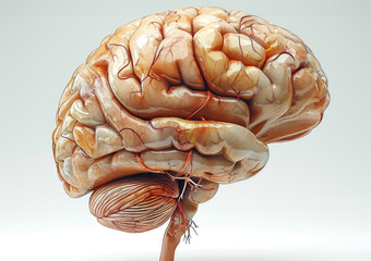 Brain organ isolated on white background, Vector illustration. Generative AI.