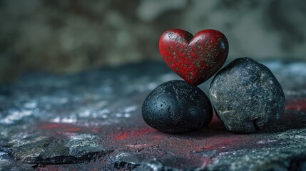 a collection of heart-shaped stones of various colors and patterns. Each stone is unique; they vary in color from red to green and multi-colored