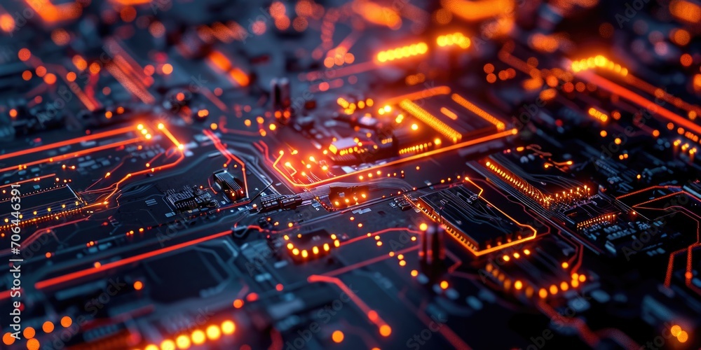 Aufkleber an up-close view of an electronic circuit board. perfect for technology-related projects and designs