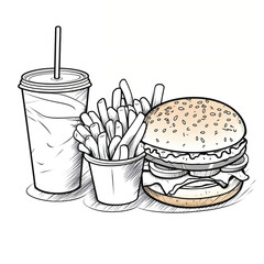 fast food and drink illustration vector
