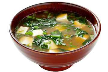 White Miso Soup Isolation on a transparent background