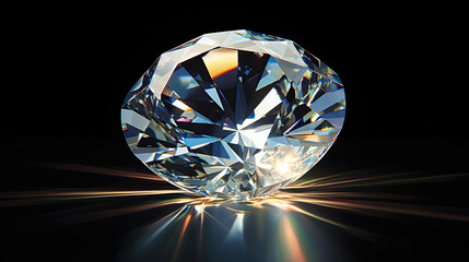 Brilliant Diamond Sparkling on a Dark Background
