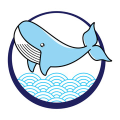 whale vector illustration design. suitable for coloring book, sticker, t-shirt, mug, tatoo, etc. Eps 10