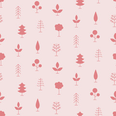 Trees Forest Seamless Pattern Minimal Print