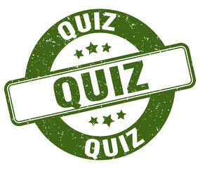 quiz stamp. quiz label. round grunge sign