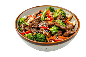 Stir-Fry Solo White Isolation on a transparent background