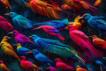 red and yellow feather birds
