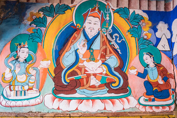 Obraz na płótnie Canvas Guru Rimponche, Thangki, Buddhist Art, Tibetan Buddhism