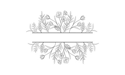 Floral Split Monogram Vector