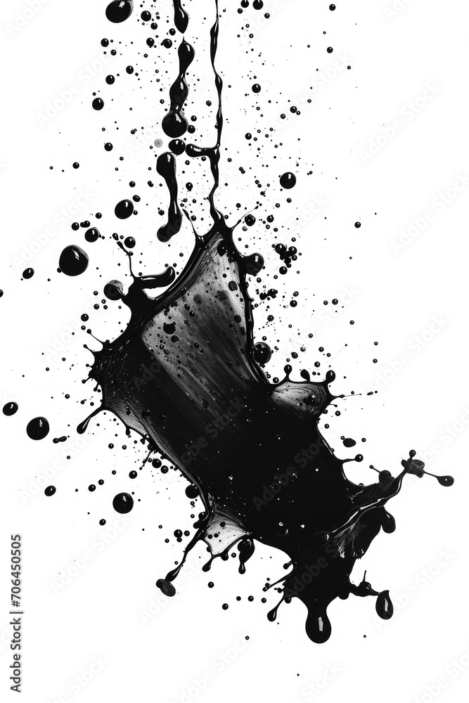 Poster A monochrome image capturing a dynamic splash of liquid. Versatile for various creative projects