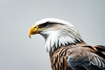 Obraz premium Close up of eagle on solid background