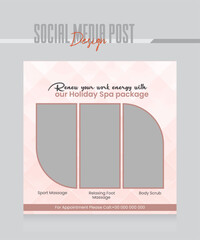 Beauty and spa social media salon post template
