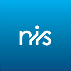 NIS Letter Initial Logo Design Template Vector Illustration