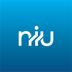 NIU Letter Initial Logo Design Template Vector Illustration