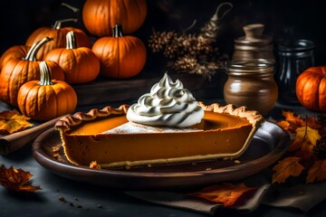 Obraz na płótnie Canvas pumpkin pie with nuts