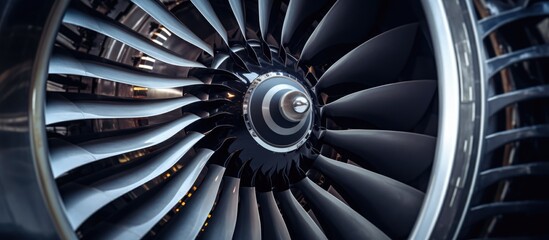 Private plane's jet engine in closeup.