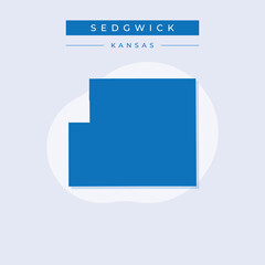 Vector illustration vector of Sedgwick map Kansas