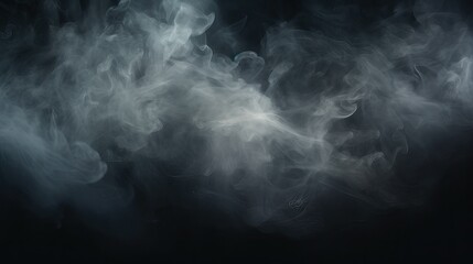 Abstract smoke moves on a black background, Abstract texture, Cloud of smoke, White smoke on a black background - obrazy, fototapety, plakaty