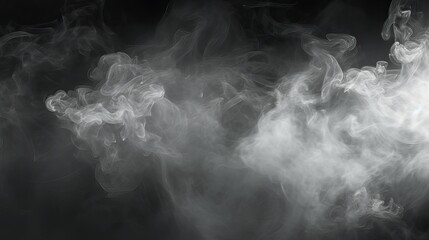 Cloud of smoke, Abstract smoke moves on a black background, Abstract texture, Abstract art, White smoke on a black background - obrazy, fototapety, plakaty