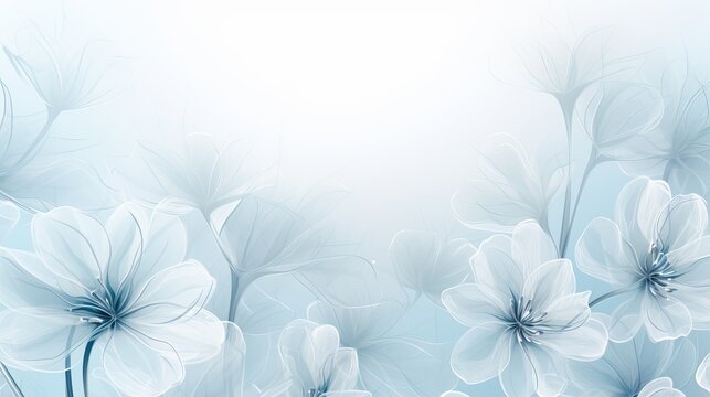 abstract floral background with white petals and place for your text