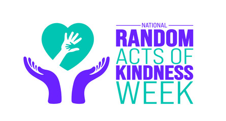 February is National random acts of kindness week  background template. Holiday concept. background, banner, placard, card, and poster design template with text inscription and standard color. vector  - obrazy, fototapety, plakaty