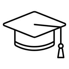 Graduation hat icon for education
