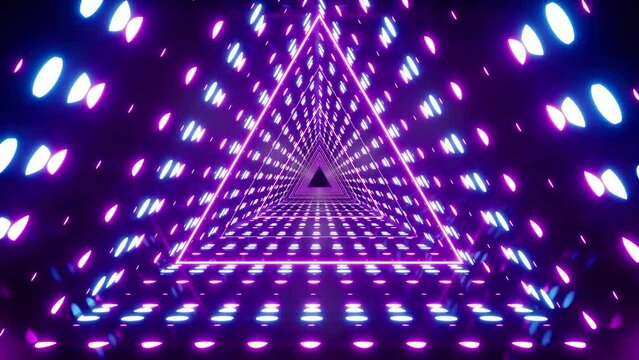 VJ Loop of Neon Lights Triangle