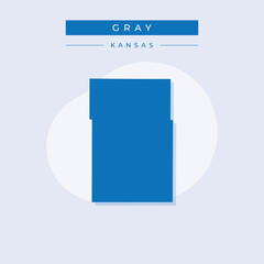 Vector illustration vector of Gray map Kansas