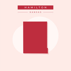 Vector illustration vector of Hamilton map Kansas