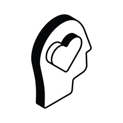 Grab this carefully crafted isometric icon of romantic mind, ready to use