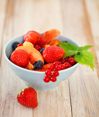 Delicious fresh fruits served in bowl