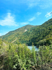 Fototapeta na wymiar mountain landscape and view, high angle, Georgian nature