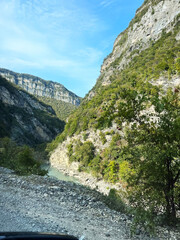 mountain landscape and view, high angle, Georgian nature