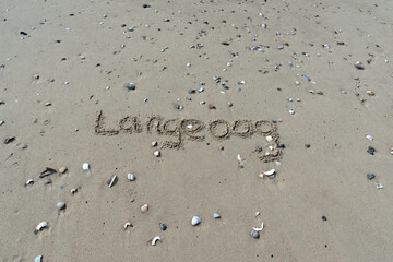 Schriftzug im Sand, Langeoog