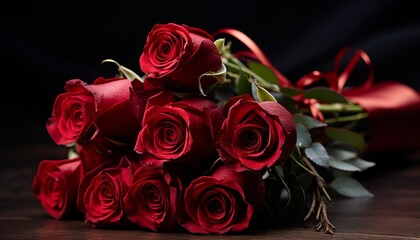 vibrant bouquet of red roses, symbolizing international womens day celebration and emotions
