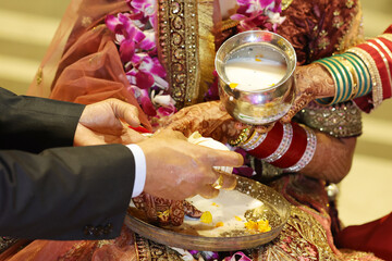 Ritual at indian wedding hindu culture and tradition