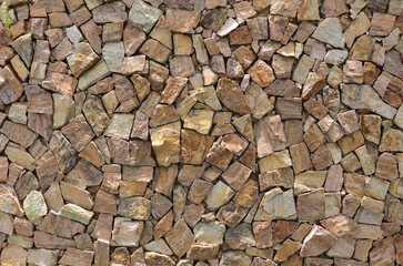 Natural brown stone wall texture detail - Cobblestone