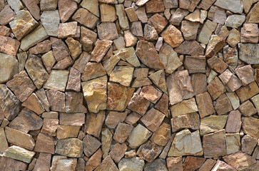 Natural brown stone wall texture detail - Cobblestone